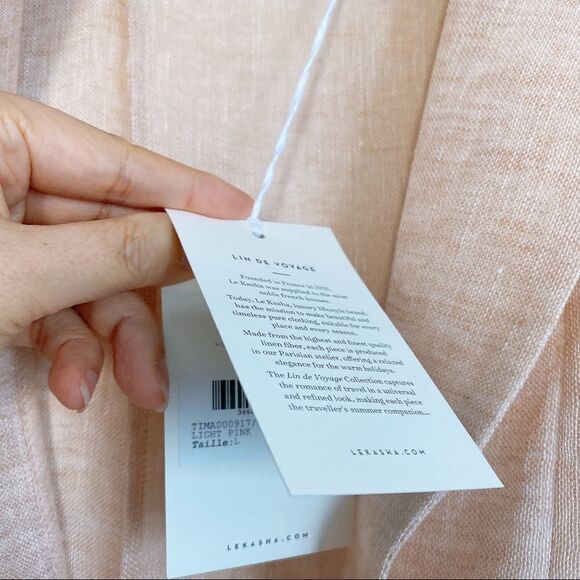 Le Kasha Light Linen Tima One Button Blazer Light Pink large - Picture 6 of 12